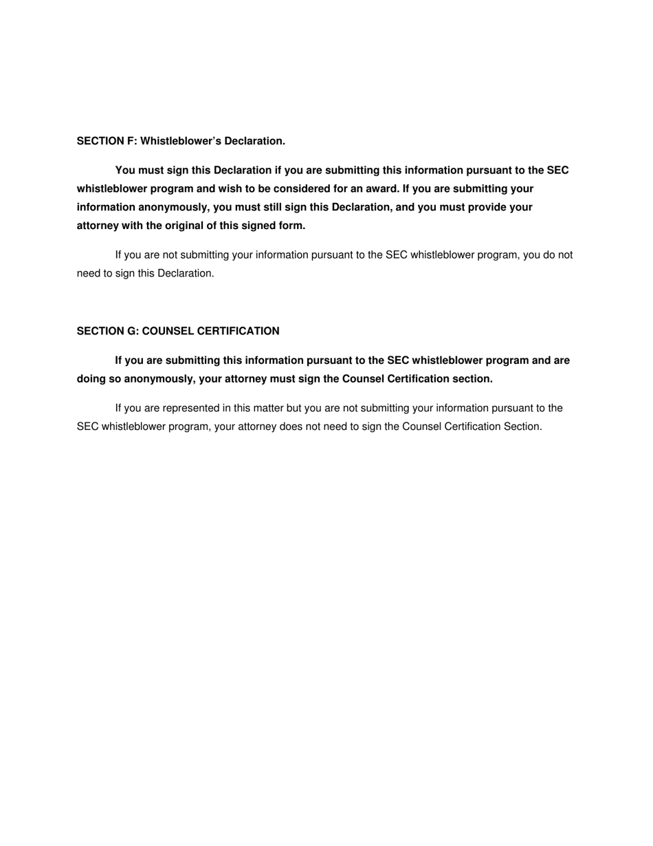 SEC Form 2850 (TCR) Tip, Complaint or Referral, Page 16