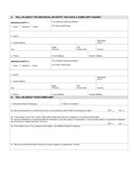 SEC Form 2850 (TCR) Tip, Complaint or Referral, Page 2
