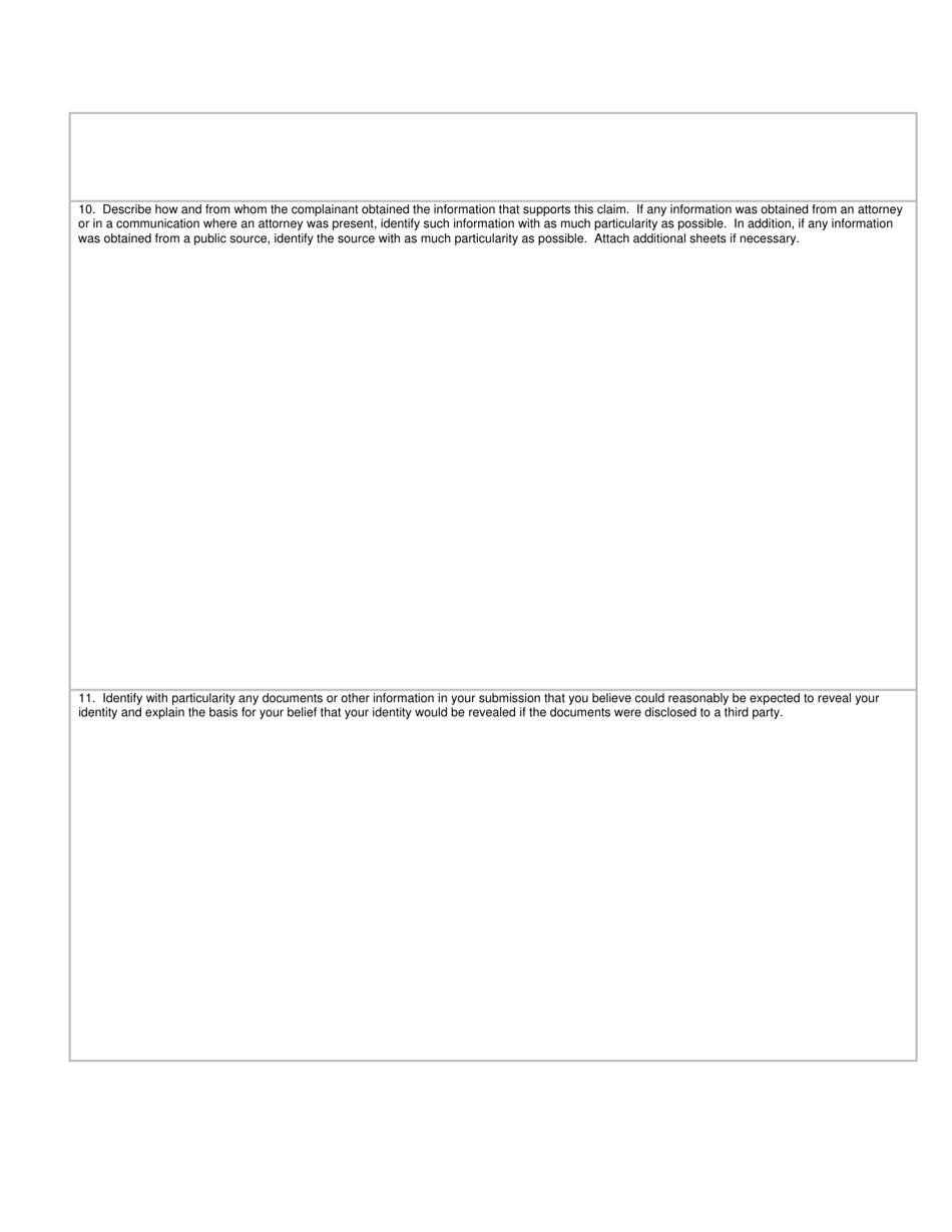 SEC Form 2850 (TCR) Tip, Complaint or Referral, Page 4