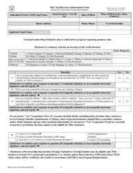 SBA Form 1919 &quot;SBA 7(A) Borrower Information Form&quot;, Page 6