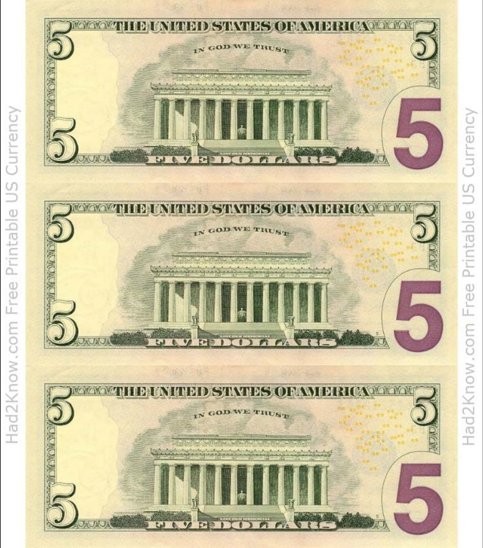 23 5 Dollar Bill Template Free Popular Templates Design