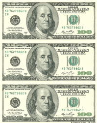 &quot;One Hundred Dollar Bill Template - Front&quot;