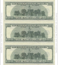 &quot;One Hundred Dollar Bill Template - Back&quot;