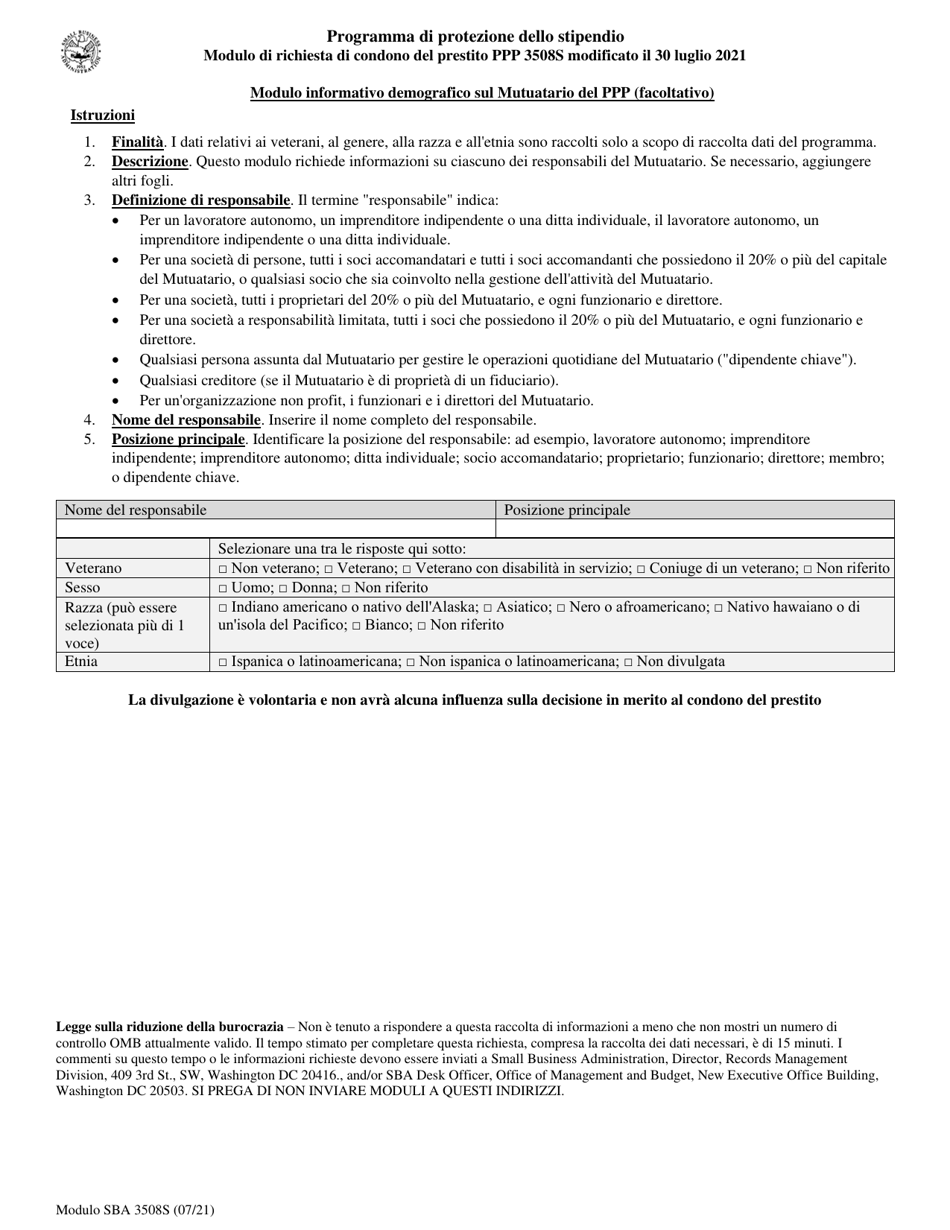 SBA Form 3508S Download Printable PDF or Fill Online PPP Loan