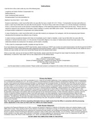 Form LS-203 Employee's Claim for Compensation, Page 2