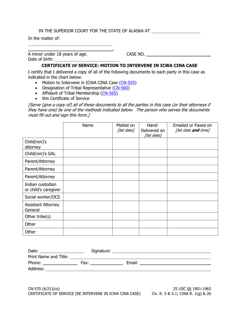 Form CN-570  Printable Pdf