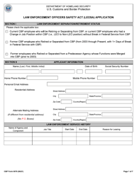 CBP Form 0079 Law Enforcement Officers Safety Act (Leosa) Application