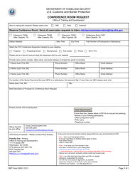 CBP Form 0003 Conference Room Request