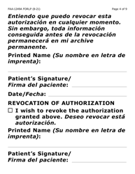 Form FAA-1249A-LP Verification of Disability (Large Print) - Arizona (English/Spanish), Page 4
