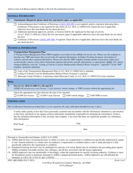 Form SWU Biohazardous Medical Waste Transporter License Application - Arizona, Page 4