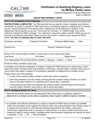 Form CALHR756 &quot;Certification of Qualifying Exigency Leave for Military Family Leave&quot; - California