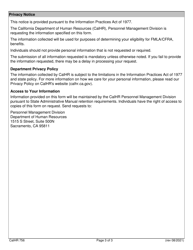 Form CALHR756 &quot;Certification of Qualifying Exigency Leave for Military Family Leave&quot; - California, Page 3