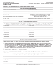 Document preview: Form CDTFA-400-DP Application for Use Tax Direct Payment Permit - California