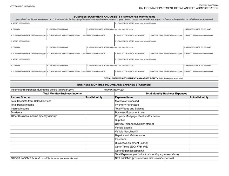 Form CDTFA-403-C Combined Financial Statement - California, Page 3