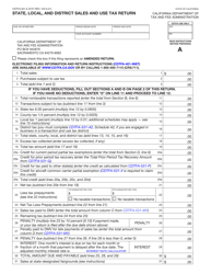 Form CDTFA-401-A &quot;State, Local, and District Sales and Use Tax Return&quot; - California