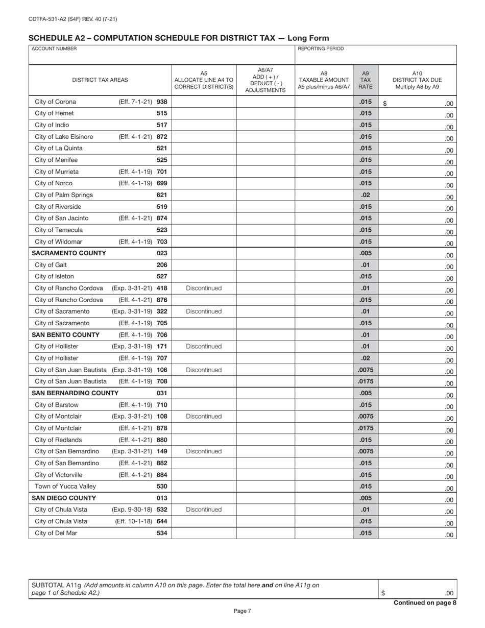 Form CDTFA-401-A State, Local, and District Sales and Use Tax Return - California, Page 10