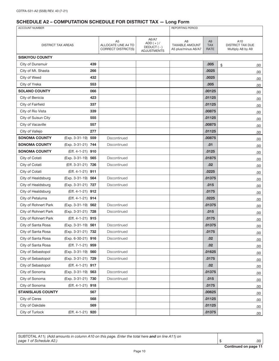 Form CDTFA-401-A State, Local, and District Sales and Use Tax Return - California, Page 13