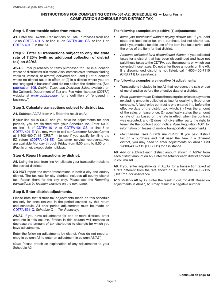 Form CDTFA-401-A State, Local, and District Sales and Use Tax Return - California, Page 15