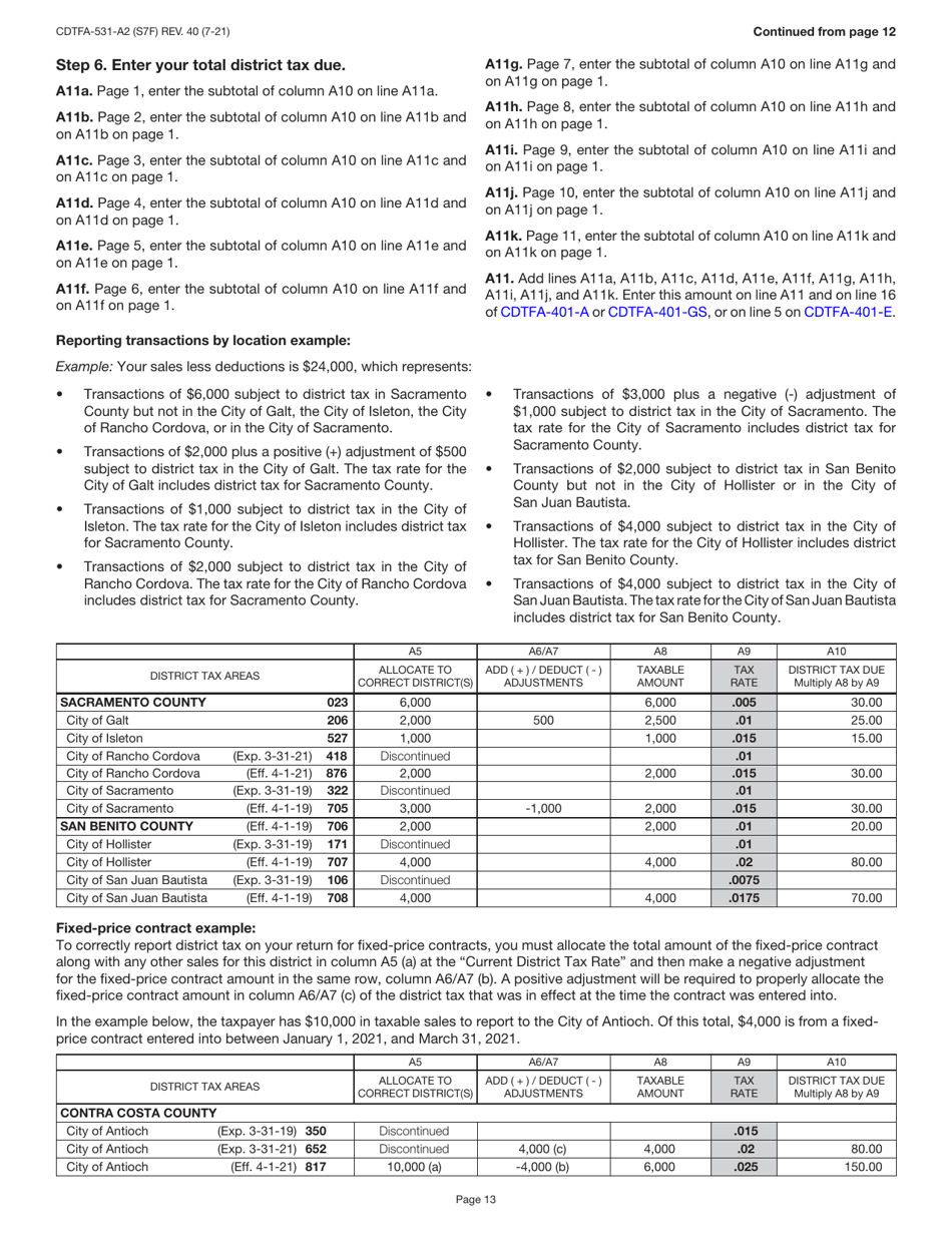 Form CDTFA-401-A State, Local, and District Sales and Use Tax Return - California, Page 16