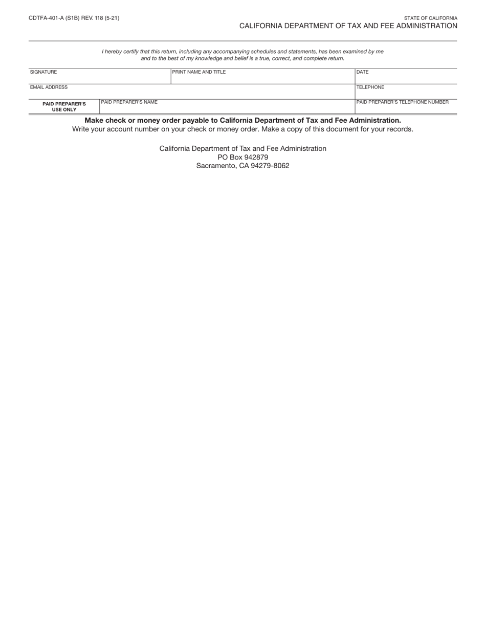 Form CDTFA-401-A State, Local, and District Sales and Use Tax Return - California, Page 2
