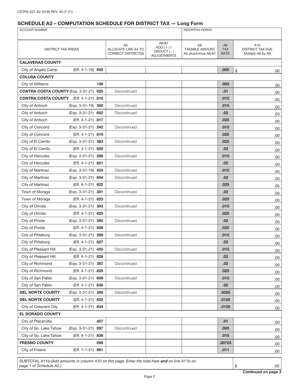 Form CDTFA-401-A State, Local, and District Sales and Use Tax Return - California, Page 5