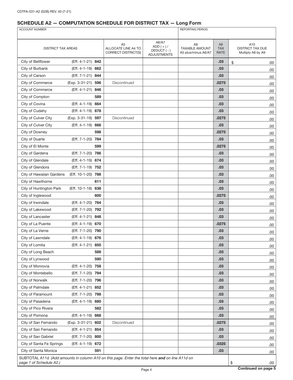 Form CDTFA-401-A State, Local, and District Sales and Use Tax Return - California, Page 7