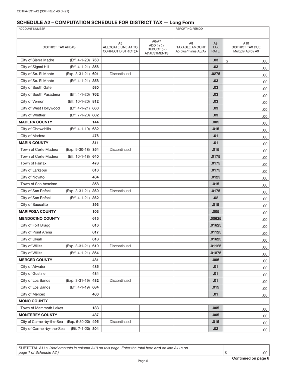 Form CDTFA-401-A State, Local, and District Sales and Use Tax Return - California, Page 8