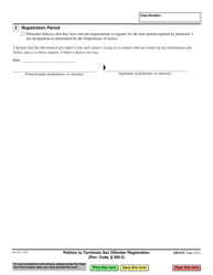Form CR-415 Petition to Terminate Sex Offender Registration - California, Page 3
