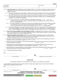 Form UD-101 Plaintiff&#039;s Mandatory Cover Sheet and Supplemental Allegations - Unlawful Detainer - California, Page 4