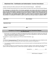 Vdf Grant Contract Amendment - Arizona