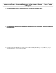 Vdf Grant Contract Amendment - Arizona, Page 3