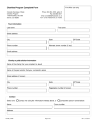 Charities Program Complaint Form - Colorado, Page 2