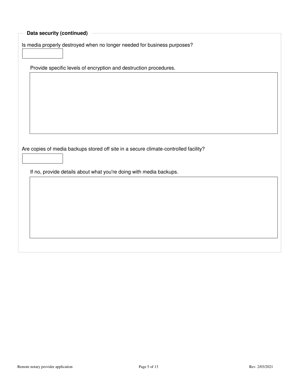 Remote Notarization Provider Application - Colorado, Page 5
