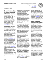 Instructions for Form L010 &quot;Articles of Organization&quot; - Arizona