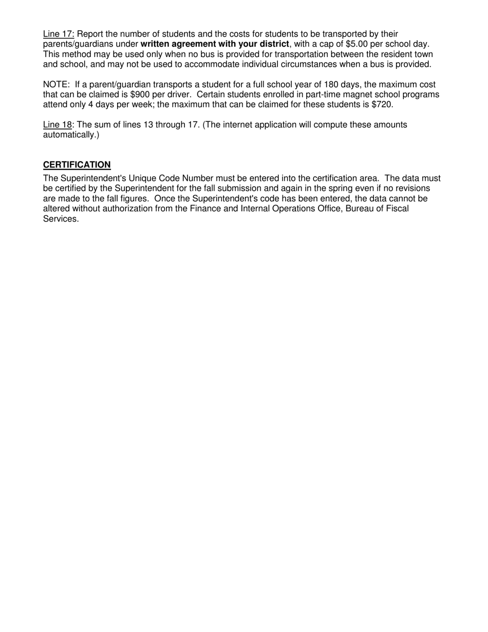 Instructions for Form ED021 Out-Of-Town Magnet School Transportation Grant Application - Connecticut, Page 3