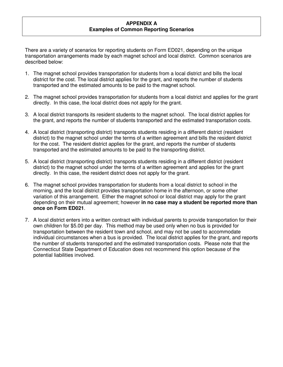 Instructions for Form ED021 Out-Of-Town Magnet School Transportation Grant Application - Connecticut, Page 4