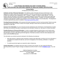Form ERDS0003 Electronic Recording Delivery System (Erds) Application for Certified Vendor of Erds Software Certification - California, Page 3
