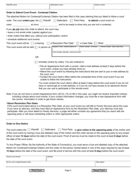 Form JD-FM-173 Motion for Contempt/Contempt Citation - Connecticut, Page 2