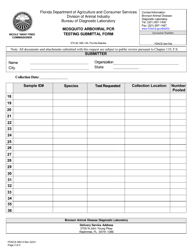 Form FDACS09213 Mosquito Arboviral Pcr Testing Submittal Form - Florida, Page 2