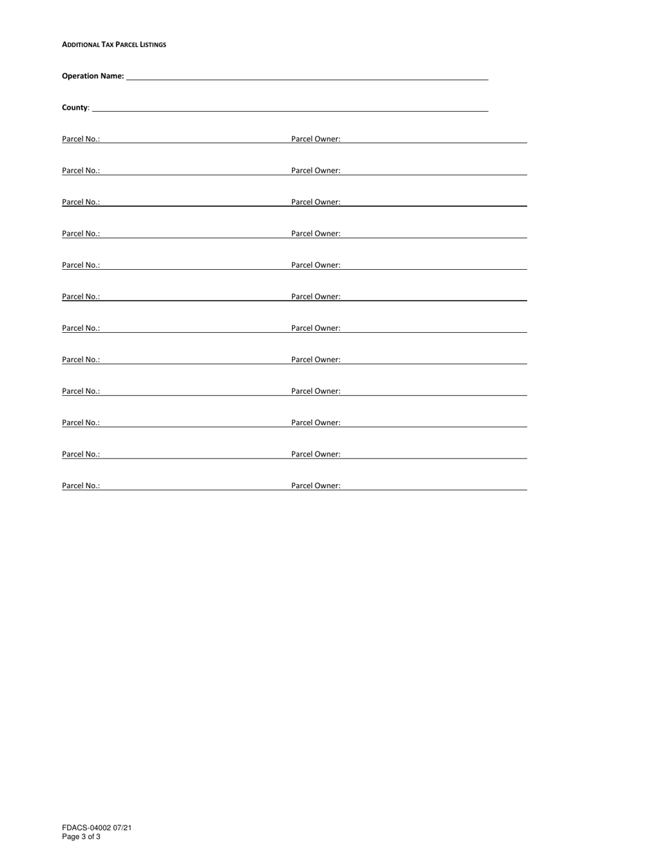 Form FDACS-04002 Notice of Intent to Implement Best Management Practices - Florida, Page 3