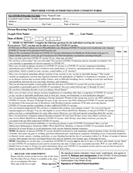 Document preview: Provider Covid-19 Immunization Consent Form - Arkansas