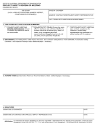 Document preview: Form CEM-0604 Project Safety Review or Meeting - California