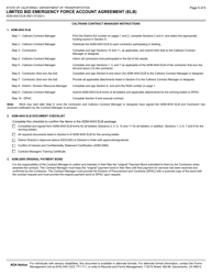 Form ADM-4043 ELB Limited Bid Emergency Force Account Agreement (Elb) - California, Page 5