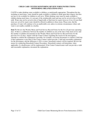 Instructions for Child Care Center Monitoring Form - Georgia (United States), Page 13