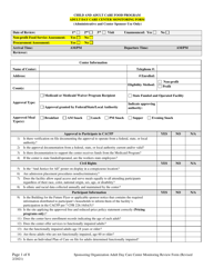 Adult Day Care Center Monitoring Form - Georgia (United States)