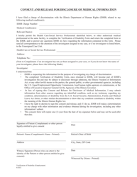 &quot;Medical Release and Consent Form and Disability Questionnaire for Employment&quot; - Illinois