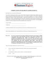 Medical Release and Consent Form and Disability Questionnaire for Employment - Illinois, Page 2