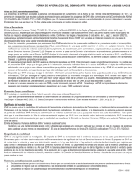 Formulario CIS-H Forma De Informacion Del Demandante Tramites De Vivienda O Bienes Raices - Illinois (Spanish), Page 3