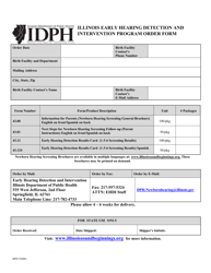 Document preview: Illinois Early Hearing Detection and Intervention Program Order Form - Illinois