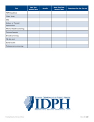 Men&#039;s Health Screening Test Checklist - Illinois, Page 2